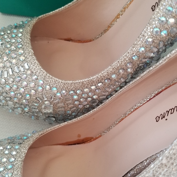 Lauren Lorraine Golden Nude Vanna 2 Platforms NWT - Picture 12 of 13